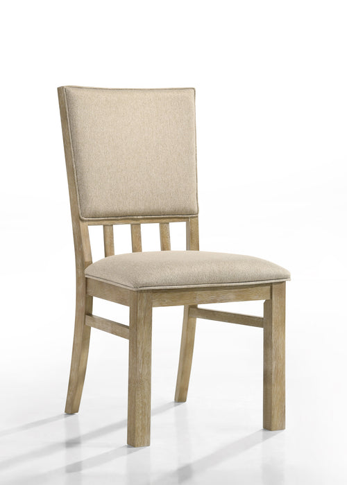 Brutus - Wide Contemporary Fabric Dining Chair (Set of 2) - Reclaimed Wheat