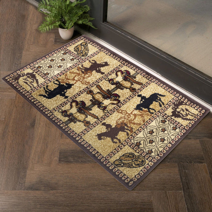 Tribes - 5'3" X 7'3" Southwest Area Rug - Beige - Polypropylene