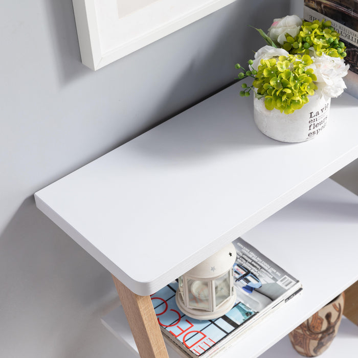 Contemporary Console Table With Three Open Shelves