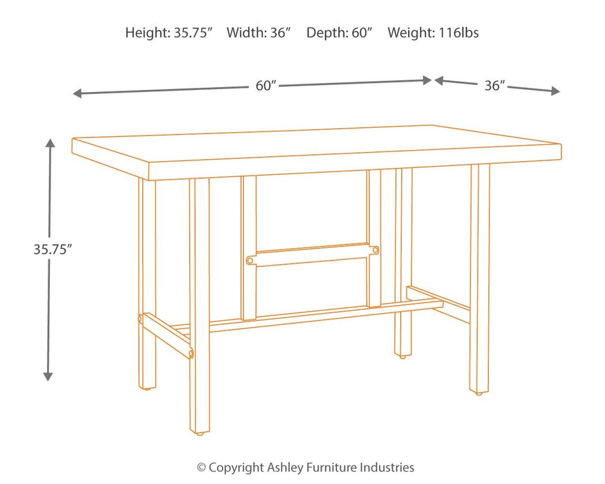 Kavara - Marrón medio - Mesa de comedor rectangular