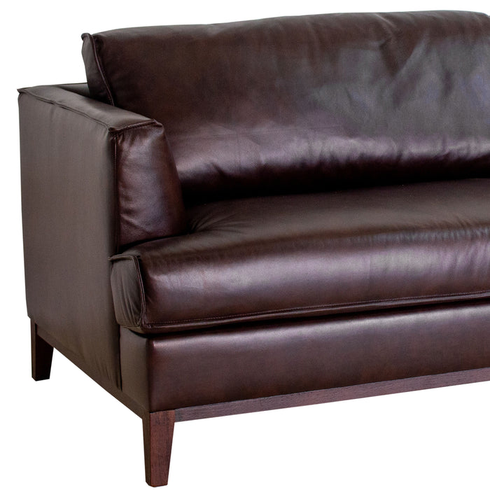 Aspen - Top Grain Leather Sofa - Dark Brown