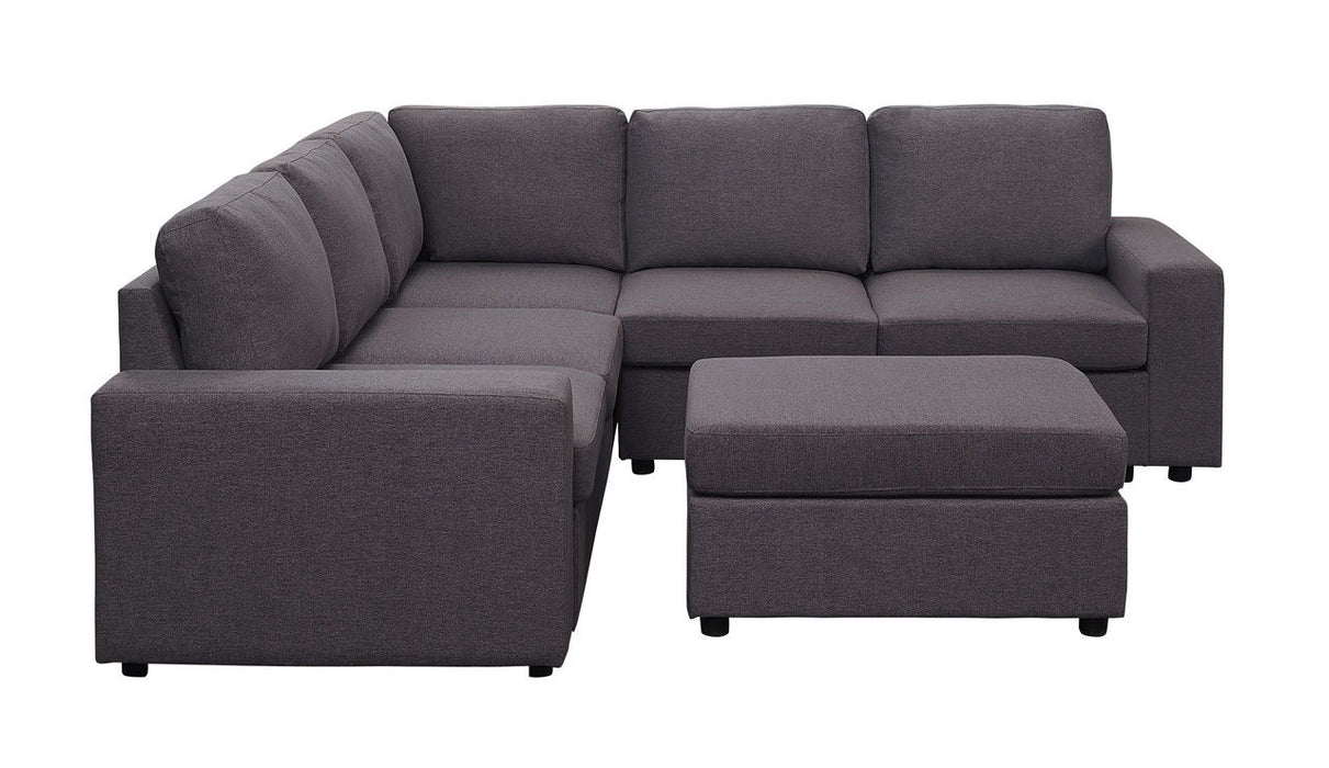 Decker - Linen 6 Seat Reversible Modular Sectional Sofa