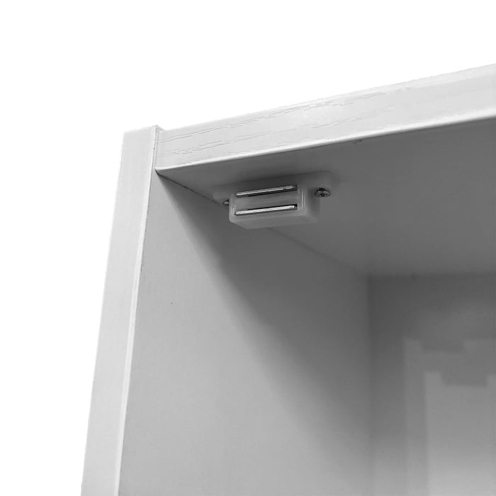 3 Door Storage Utility Cabinet Entryway Living Room Garage Hallway Bathroom Knob Handle - White
