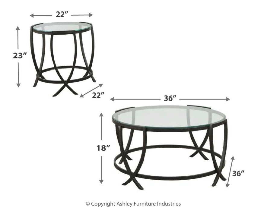 Tarrin - Preto - Conjunto de Mesa Ocasional (Conjunto de 3)