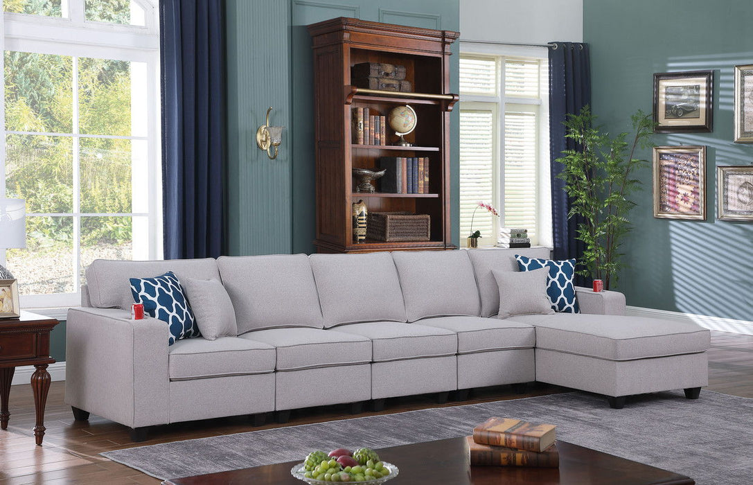 Cooper - Linen 5 Piece Sectional Sofa