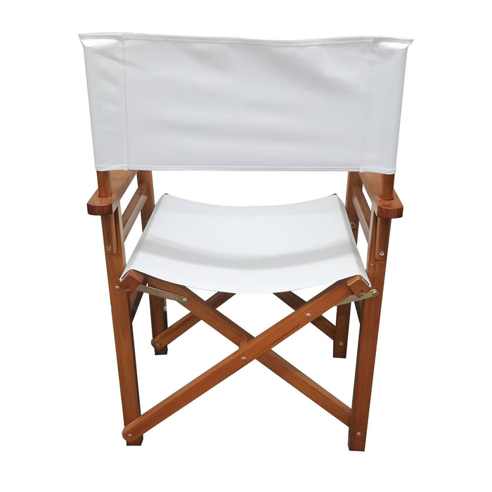 Folding Chair Wooden Director Chair Canvas Folding Chair Folding Chair (Set of 2) Populus & Canvas (Color : White)