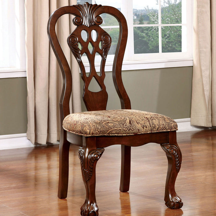 Elana - Cadeira lateral (conjunto de 2) - Marrom Cereja / Marrom
