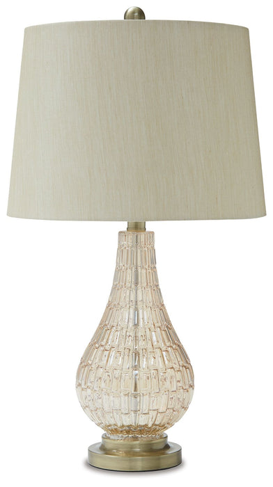 Latoya - Beige - Lámpara de mesa de cristal