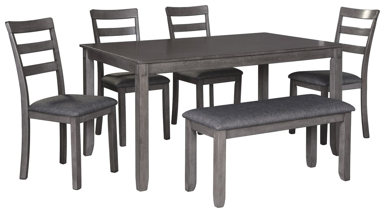 Bridson - Cinza - Conjunto de mesa Rect Drm (conjunto de 6)