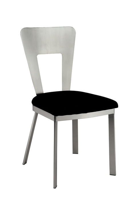 Nova - Cadeira Lateral (Conjunto de 2) - Prata / Preto