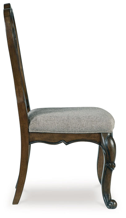 Maylee - Marrom Escuro - Cadeira lateral estofada de jantar (conjunto de 2)