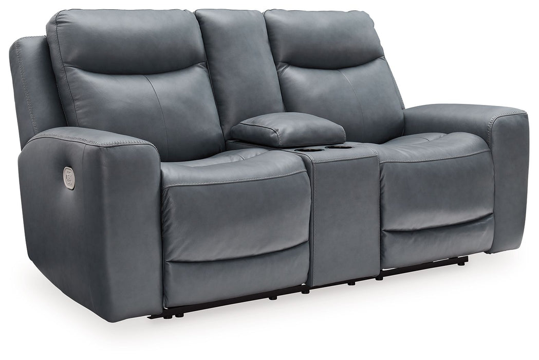 Mindanao - Acero - 2 piezas. - Sofá reclinable eléctrico, sofá de dos plazas reclinable eléctrico con consola