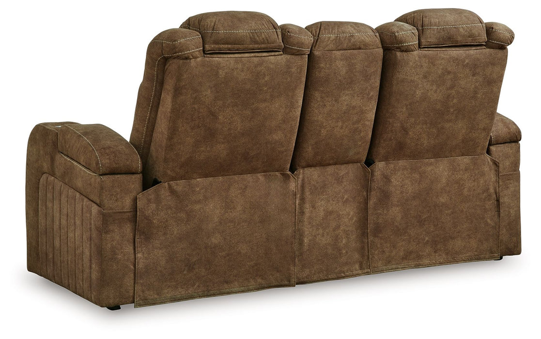 Wolfridge - Atigrado - 2 piezas. - Sofá reclinable eléctrico, sofá de dos plazas reclinable eléctrico con consola