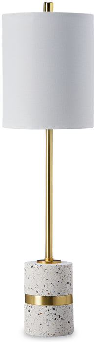 Maywick - Blanco - Lámpara de mesa de metal