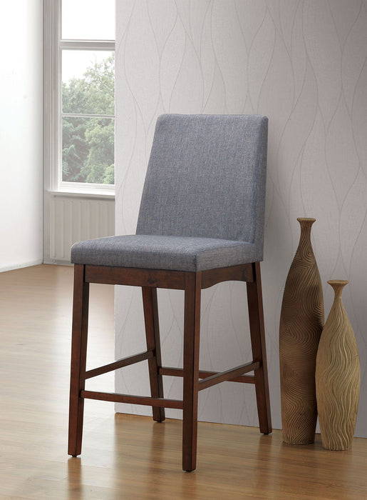 Marten - Cadeira de altura de balcão (conjunto de 2) - Marrom Cereja / Cinza