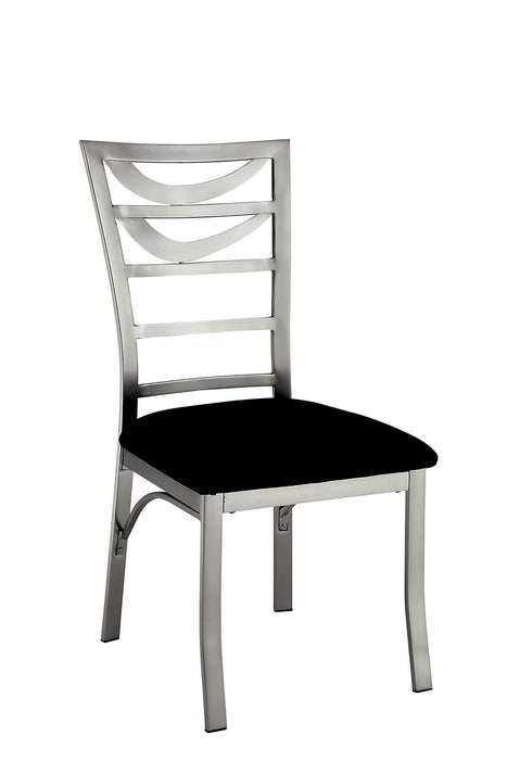 Roxo - Cadeira Lateral (Conjunto de 2) - Prata / Preto