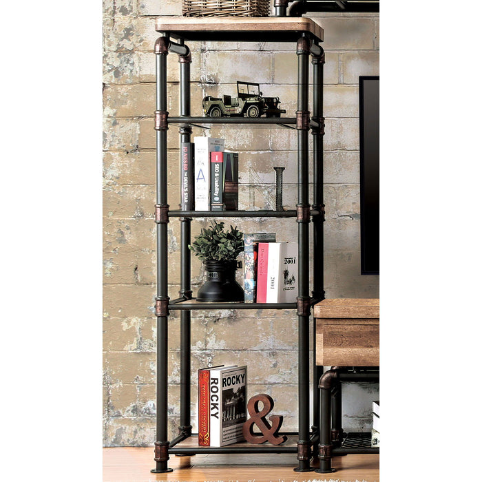 Kebbyll - Pier Cabinet - Antique Black / Natural Tone