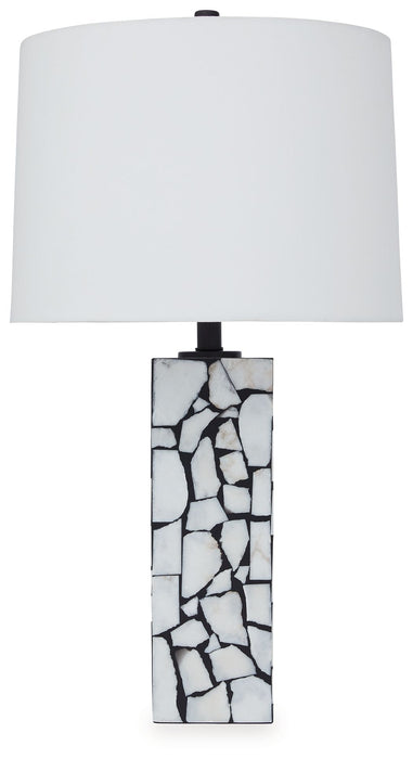 Macaria - Blanco / Negro - Lámpara de mesa de mármol