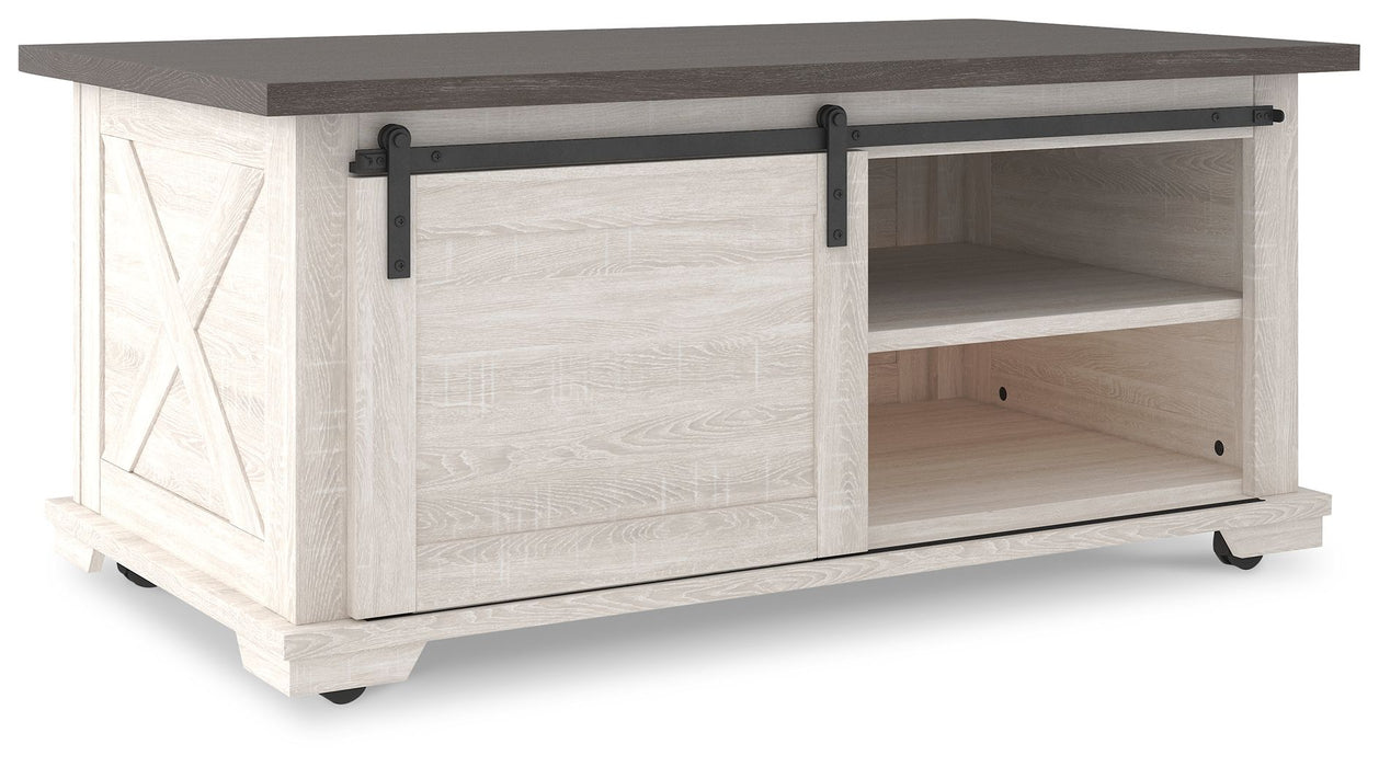 Dorrinson - White / Black / Gray - Rectangular Cocktail Table