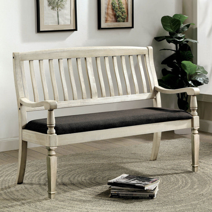 Georgia - Banco Loveseat - Blanco antiguo / Gris