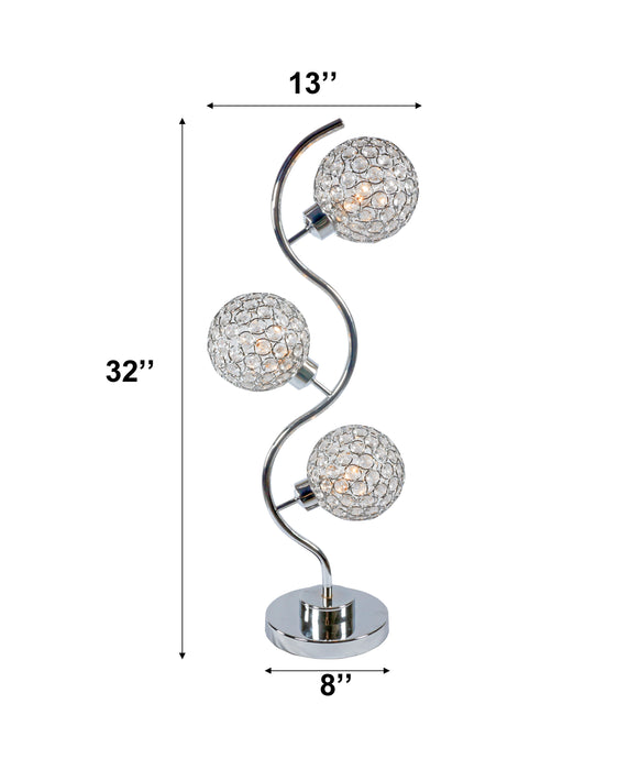 Globo de Cristal - Candeeiro de Mesa - Prata Pérola