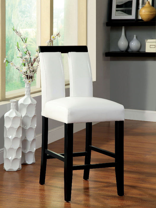 Luminar - Cadeira de altura de balcão (conjunto de 2) - preta / branca