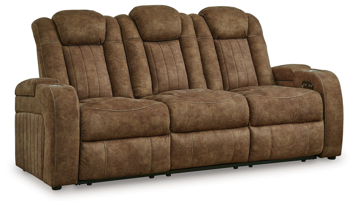 Wolfridge - Atigrado - 2 piezas. - Sofá reclinable eléctrico, sofá de dos plazas reclinable eléctrico con consola