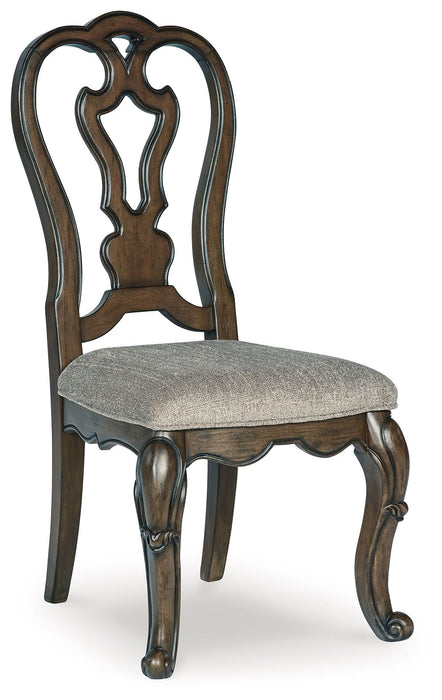 Maylee - Marrom Escuro - Cadeira lateral estofada de jantar (conjunto de 2)