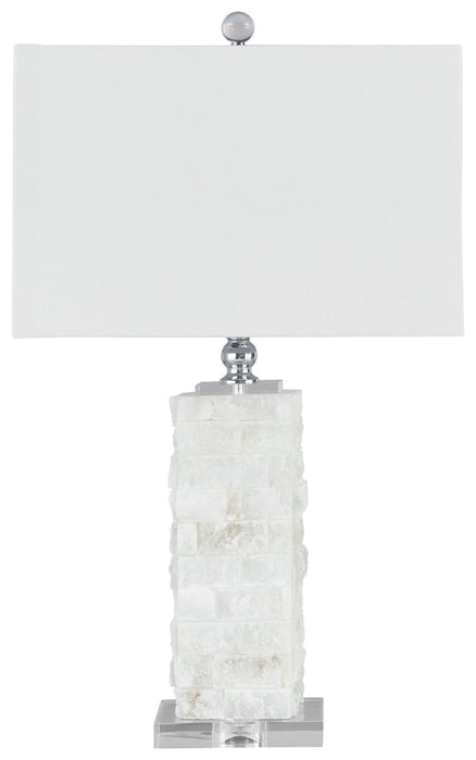 Malise - Blanco - Lámpara de mesa de alabastro