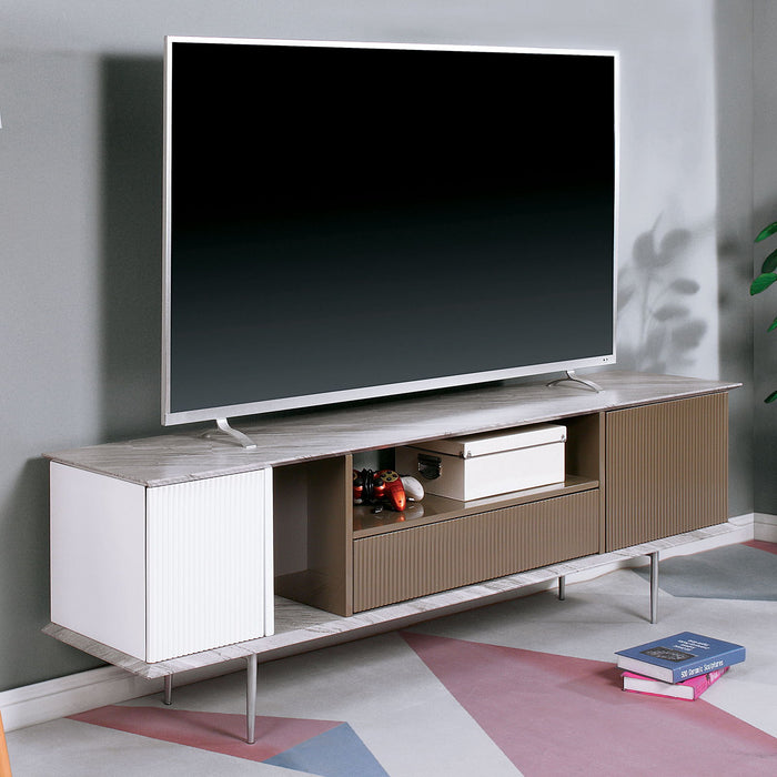 Blair - Console de TV 70" - Branco / Champanhe / Cinza