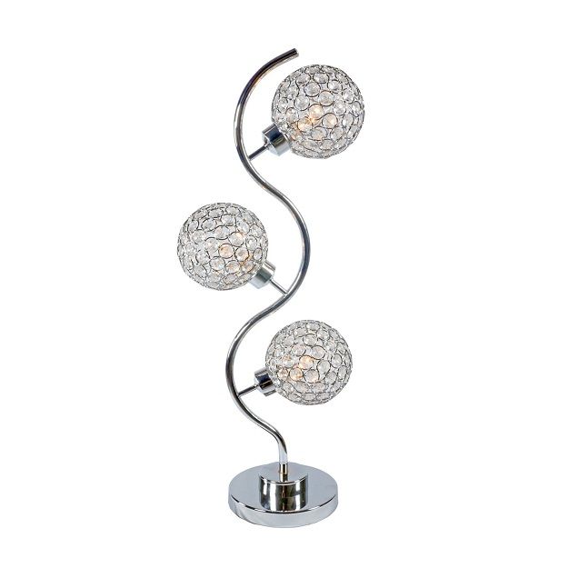 Globo de cristal - Lámpara de mesa - Plata perla