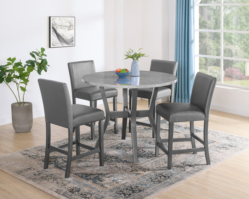 Judson - 5 Piece Counter Height Set - Glitter Gray