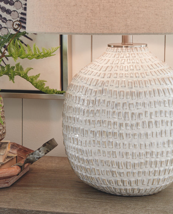 Jamon - Beige - Lámpara de mesa de cerámica