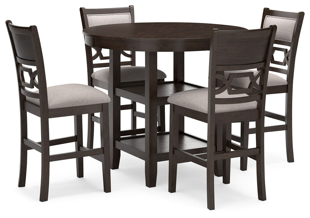 Langwest - Marrom - Conjunto de mesa de balcão para sala de jantar (conjunto de 5)