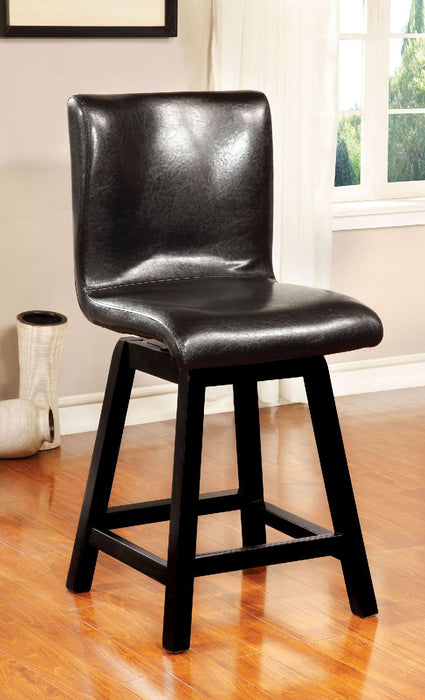 Hurley - Cadeira de altura de balcão (conjunto de 2) - preta