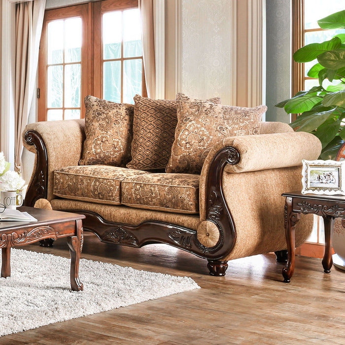 Nicanor - Loveseat - Castanho / Dourado