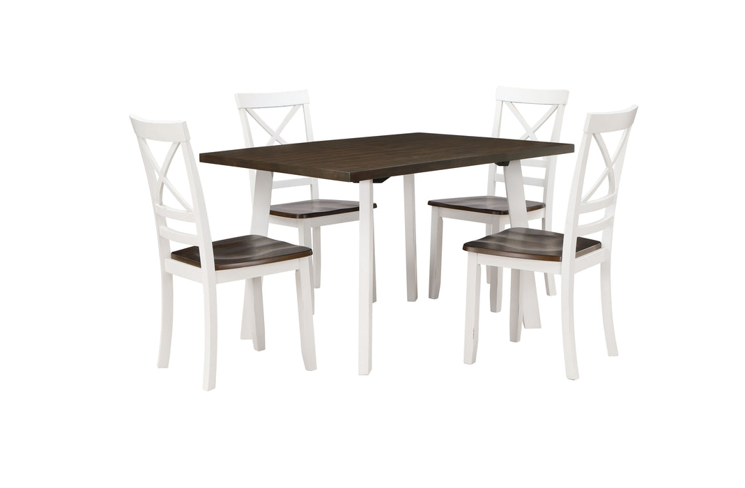 Ivy Lane - 5 Piece Dining Set Table & 4 Chairs - Buttermilk