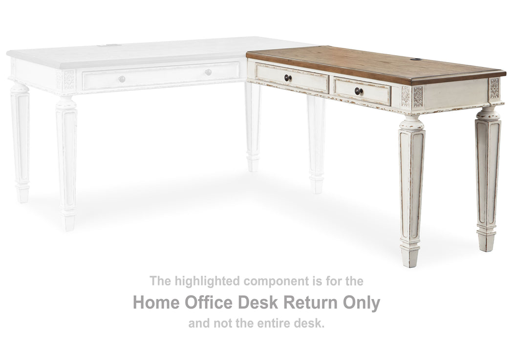 Realyn - Branco / Marrom - Retorno de Mesa Home Office