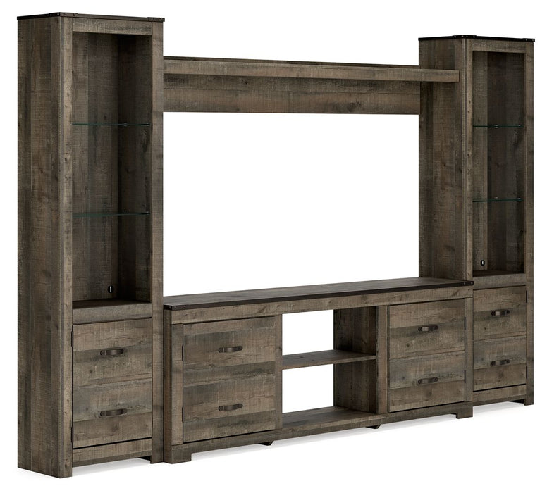 Trinell - Brown - 4-Piece Entertainment Center