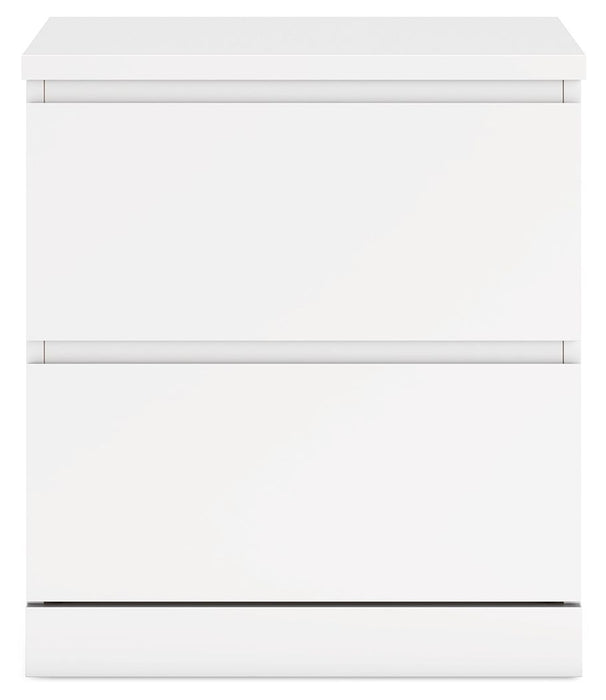 Onita - Branco - Mesa de cabeceira com duas gavetas